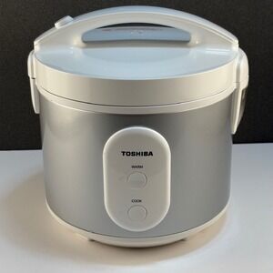Toshiba RC-10JH1 Rice Cooker‎ Silver Steamer Basket Manual Cord Included